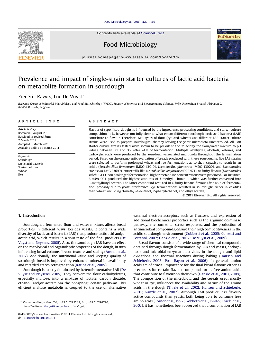 Prevalence and impact of single-strain starter cultures of lactic acid bacteria on metabolite formation in sourdough