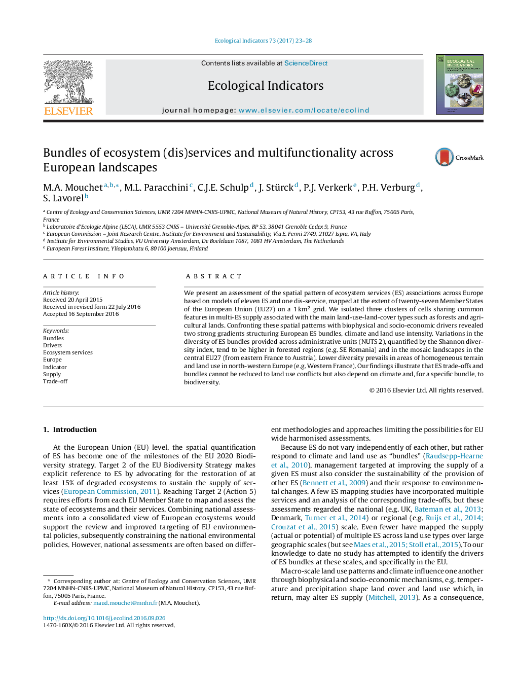 Bundles of ecosystem (dis)services and multifunctionality across European landscapes