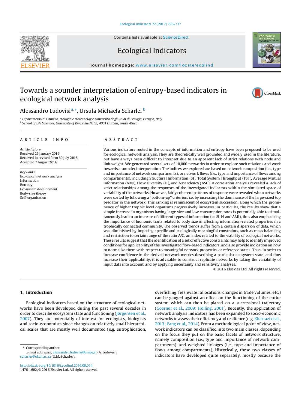 Towards a sounder interpretation of entropy-based indicators in ecological network analysis