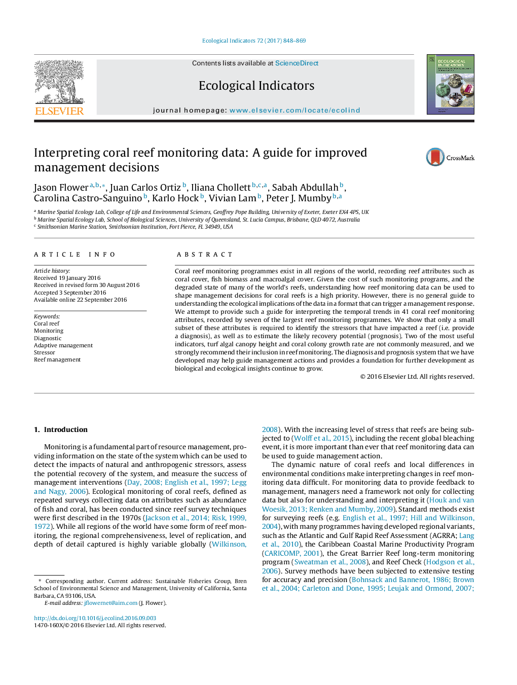 Interpreting coral reef monitoring data: A guide for improved management decisions