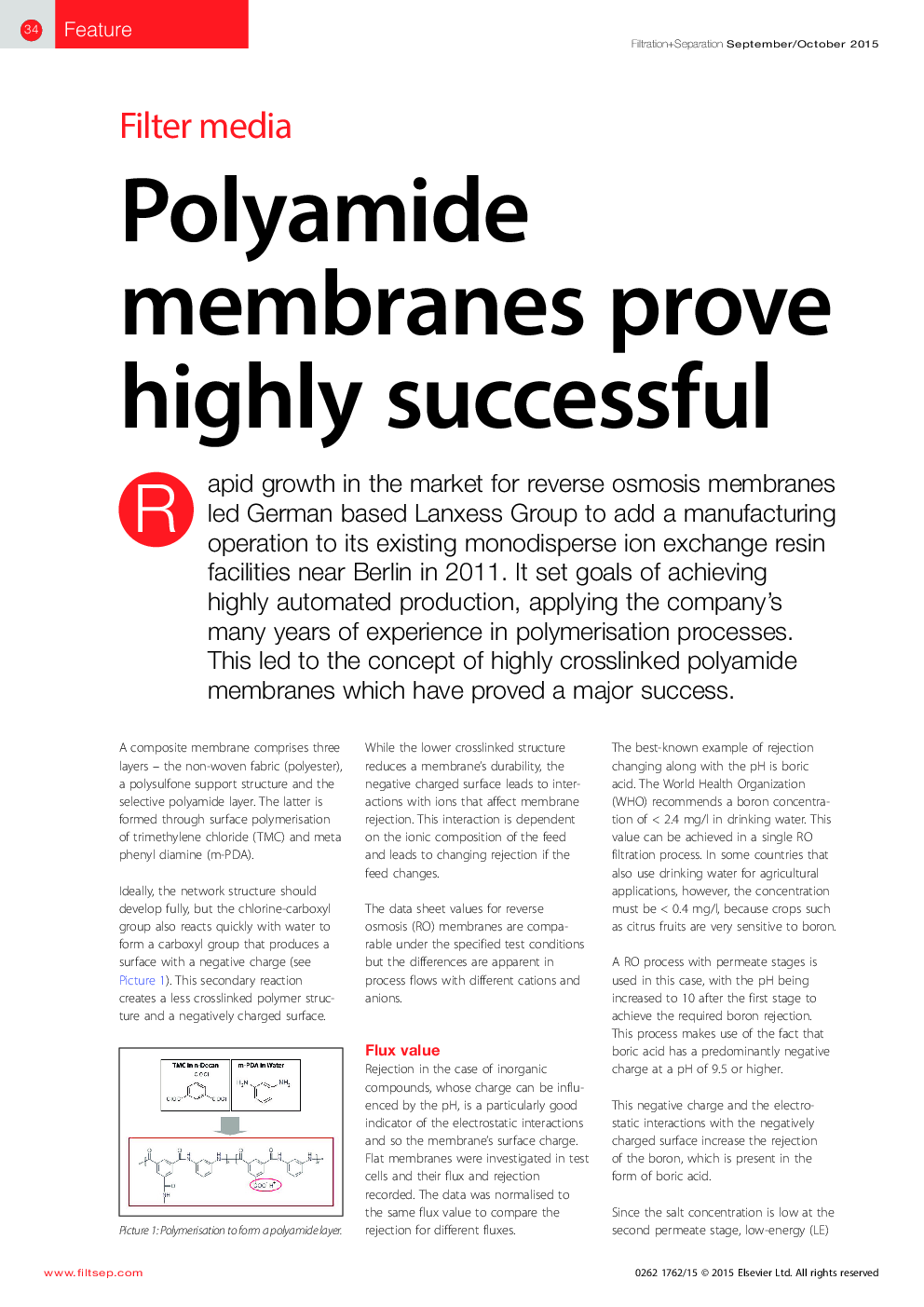 Filter media: Polyamide membranes prove highly successful