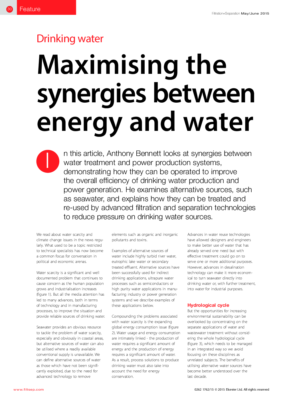 Maximising the synergies between energy and water
