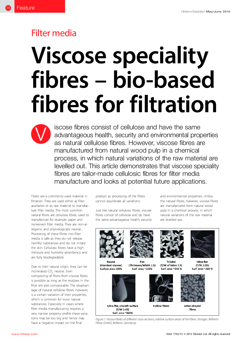 Viscose speciality fibres – bio-based fibres for filtration