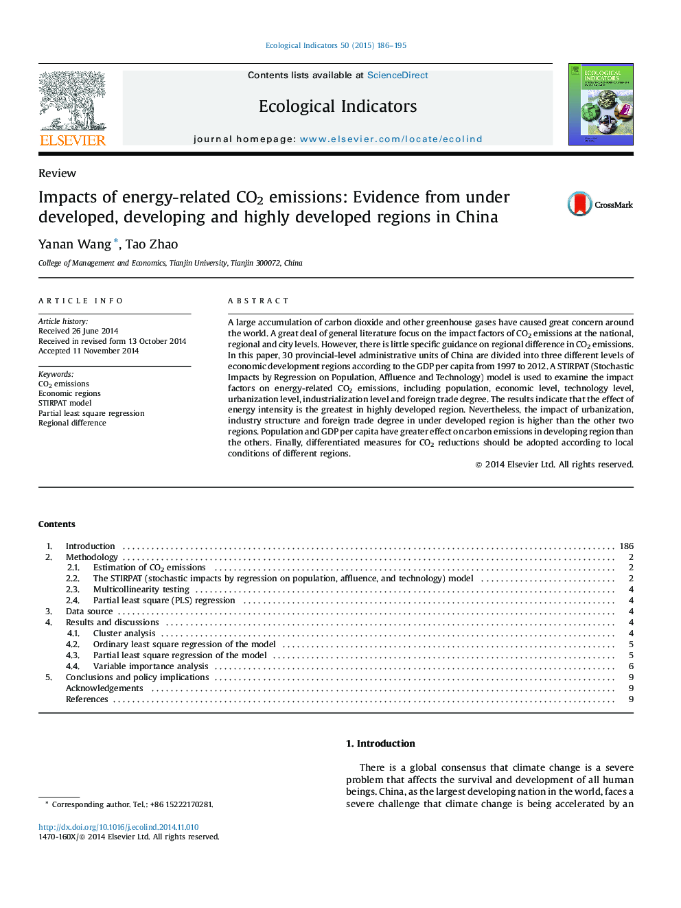ReviewImpacts of energy-related CO2 emissions: Evidence from under developed, developing and highly developed regions in China
