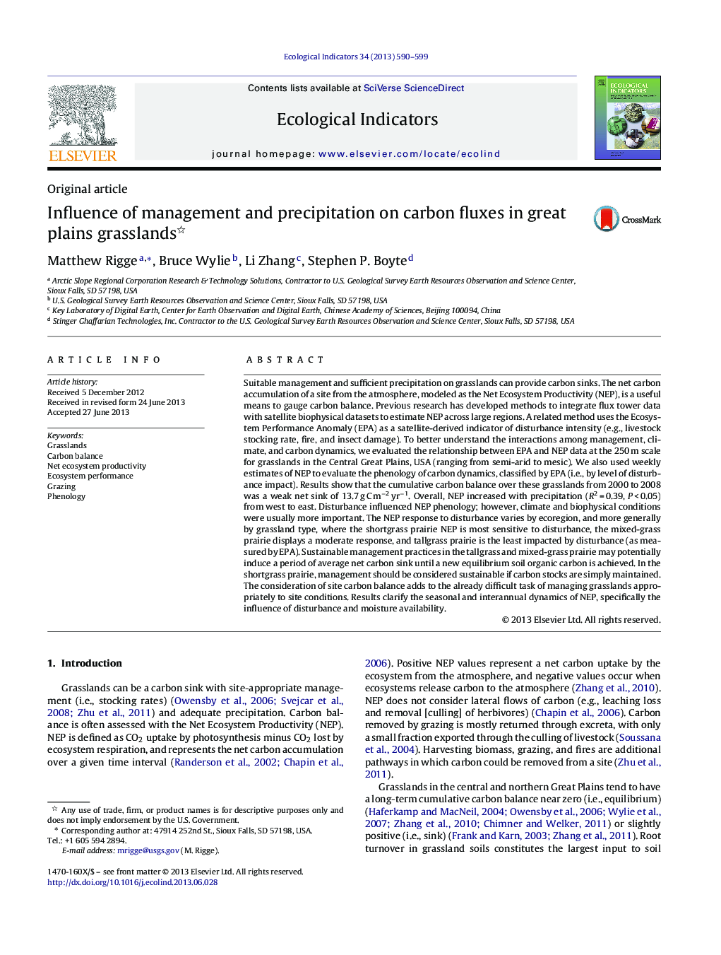 Influence of management and precipitation on carbon fluxes in great plains grasslands