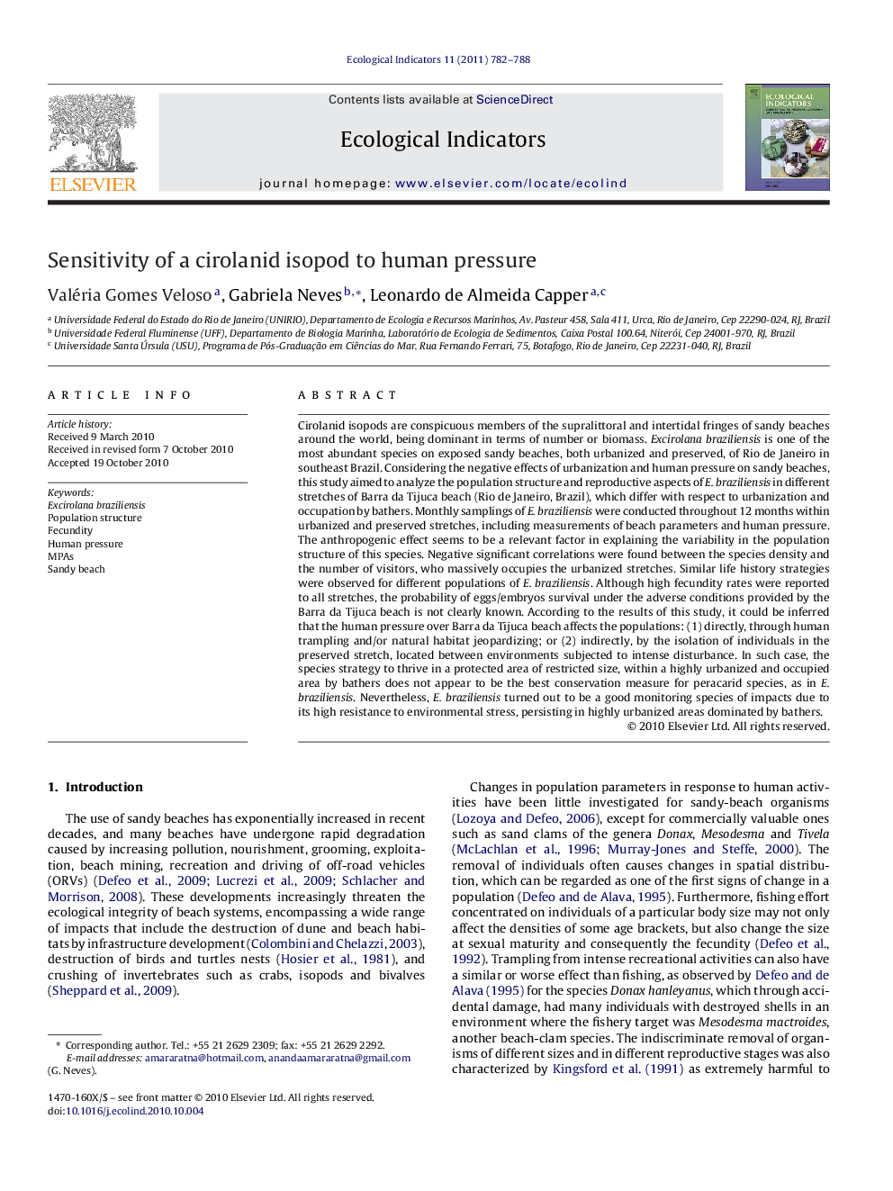 Sensitivity of a cirolanid isopod to human pressure