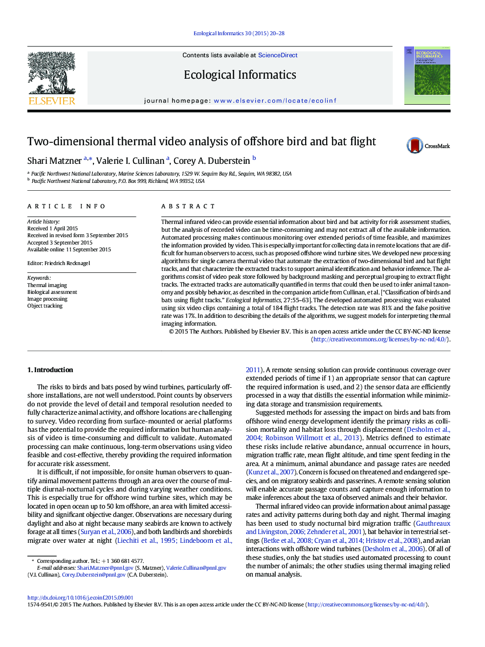 Two-dimensional thermal video analysis of offshore bird and bat flight