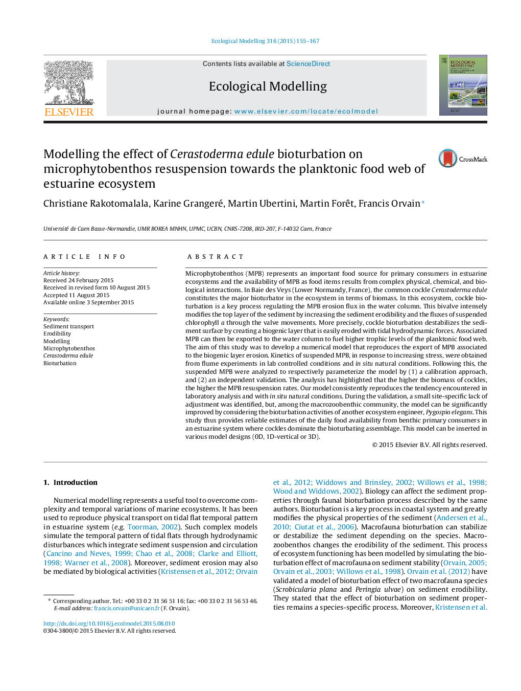 Modelling the effect of Cerastoderma edule bioturbation on microphytobenthos resuspension towards the planktonic food web of estuarine ecosystem