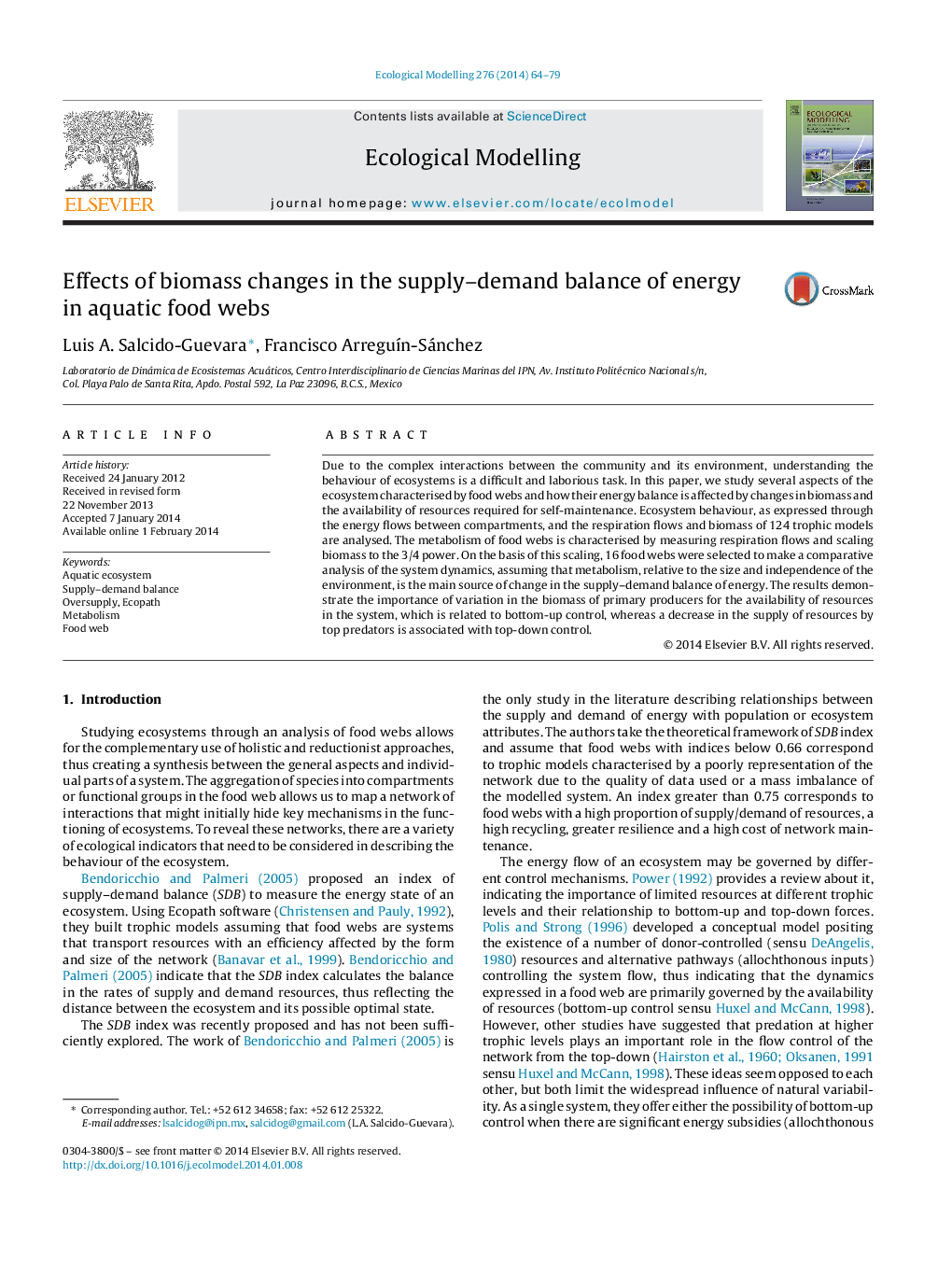 Effects of biomass changes in the supply-demand balance of energy in aquatic food webs