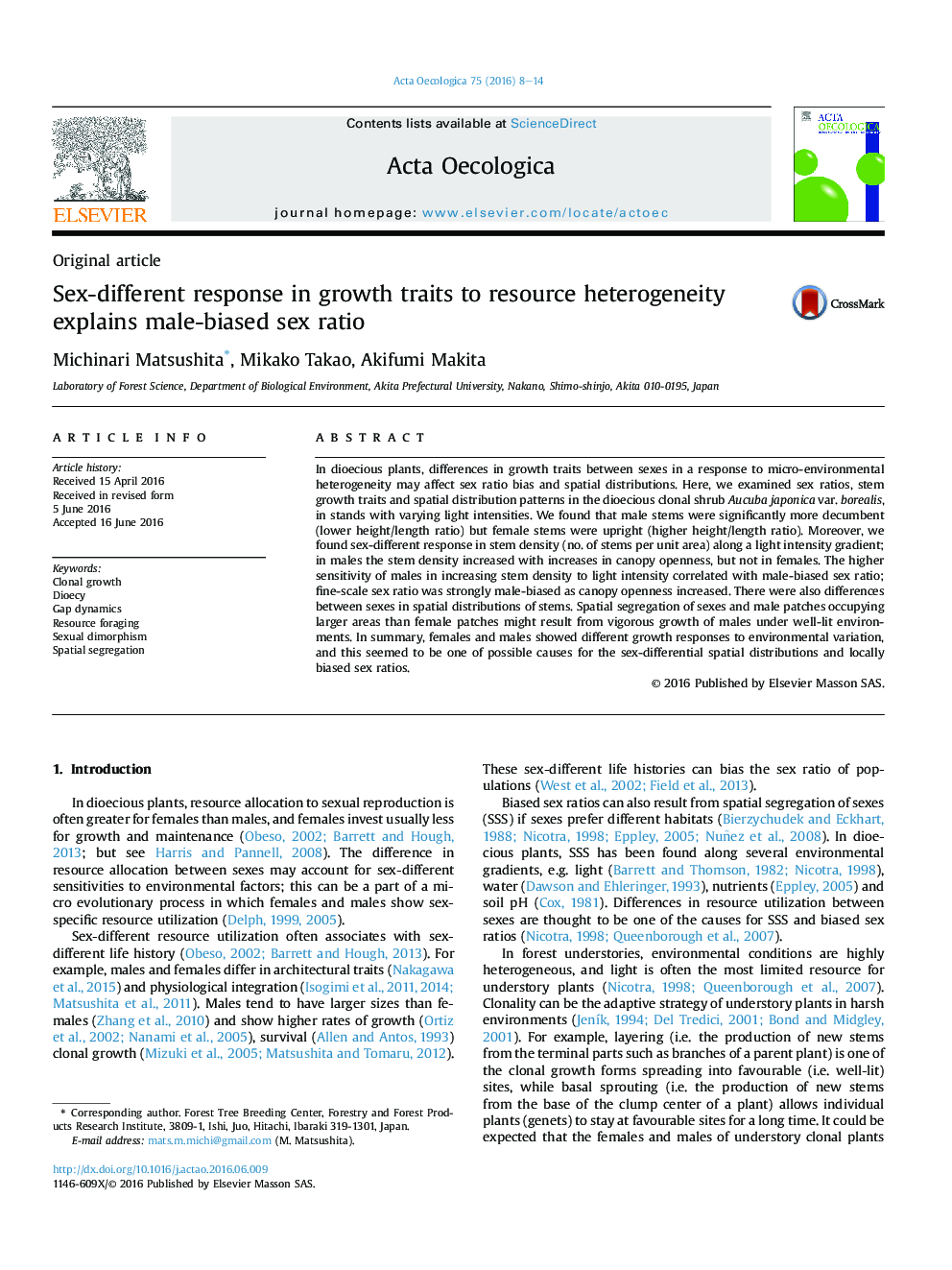 Sex-different response in growth traits to resource heterogeneity explains male-biased sex ratio