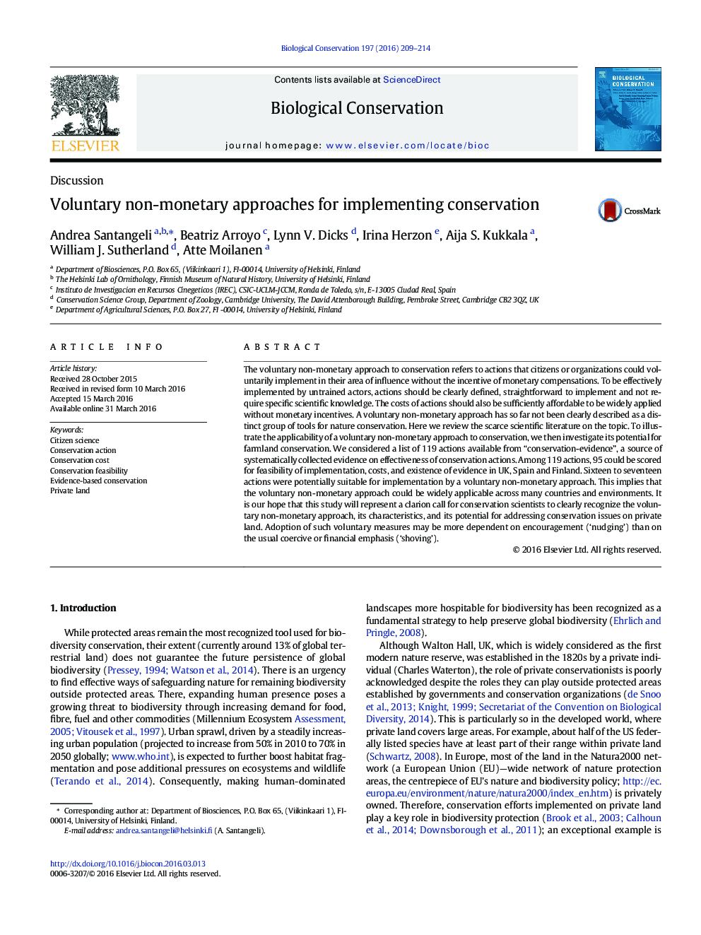 DiscussionVoluntary non-monetary approaches for implementing conservation