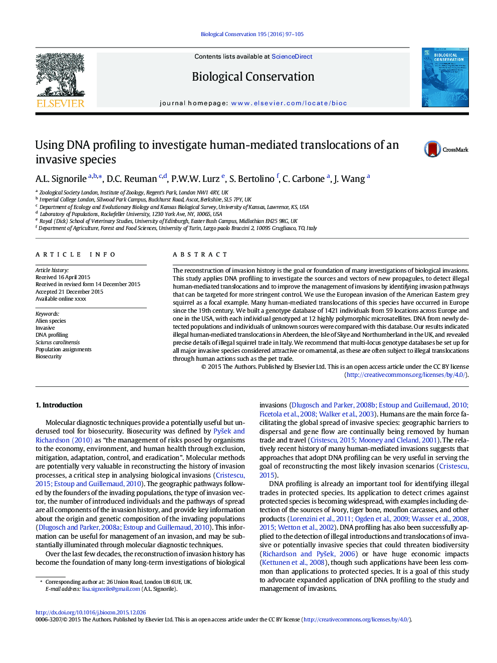 Using DNA profiling to investigate human-mediated translocations of an invasive species