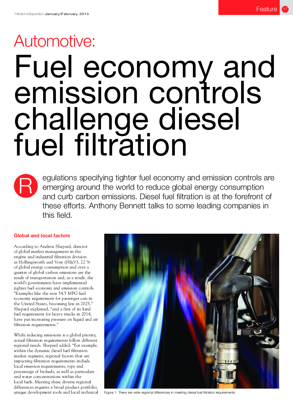 Automotive: Fuel economy and emission controls challenge diesel fuel filtration