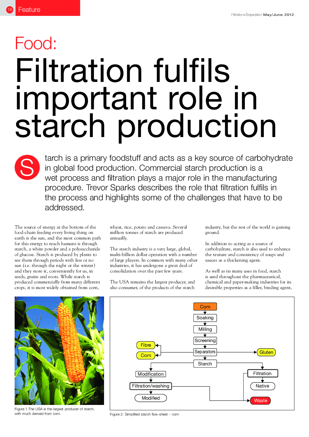 Foods: Filtration fulfils important role in starch production
