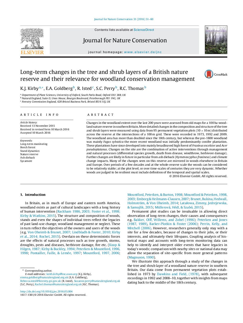 Long-term changes in the tree and shrub layers of a British nature reserve and their relevance for woodland conservation management