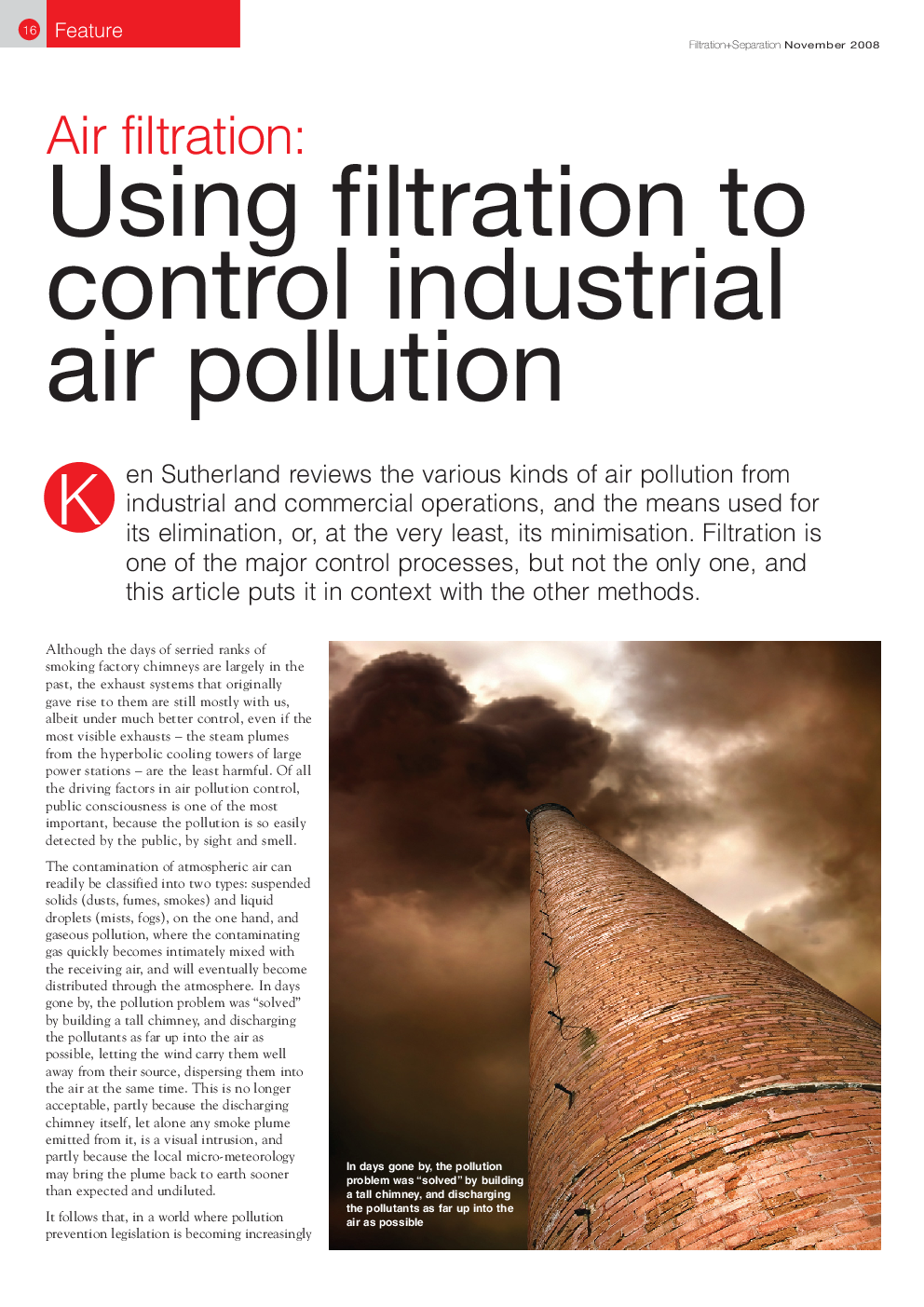 Air filtration: Using filtration to control industrial air pollution