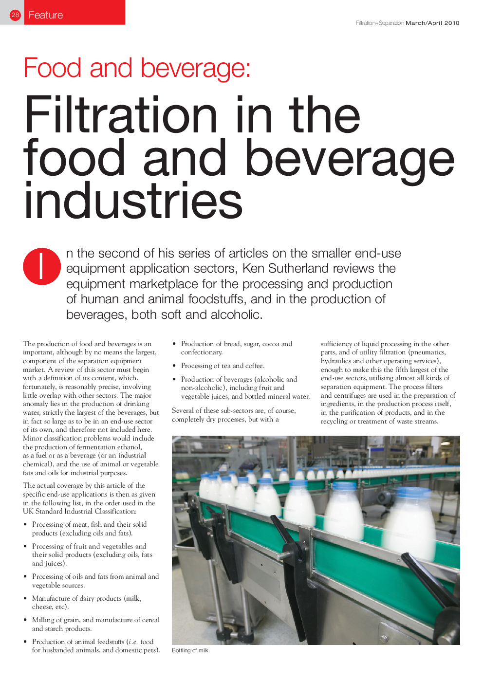 Food and beverage: Filtration in the food and beverage industries