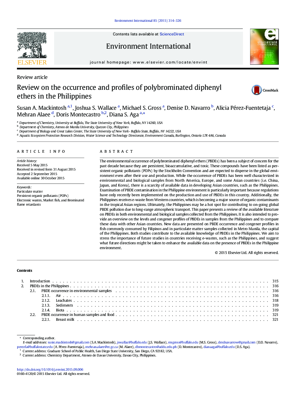 Review on the occurrence and profiles of polybrominated diphenyl ethers in the Philippines