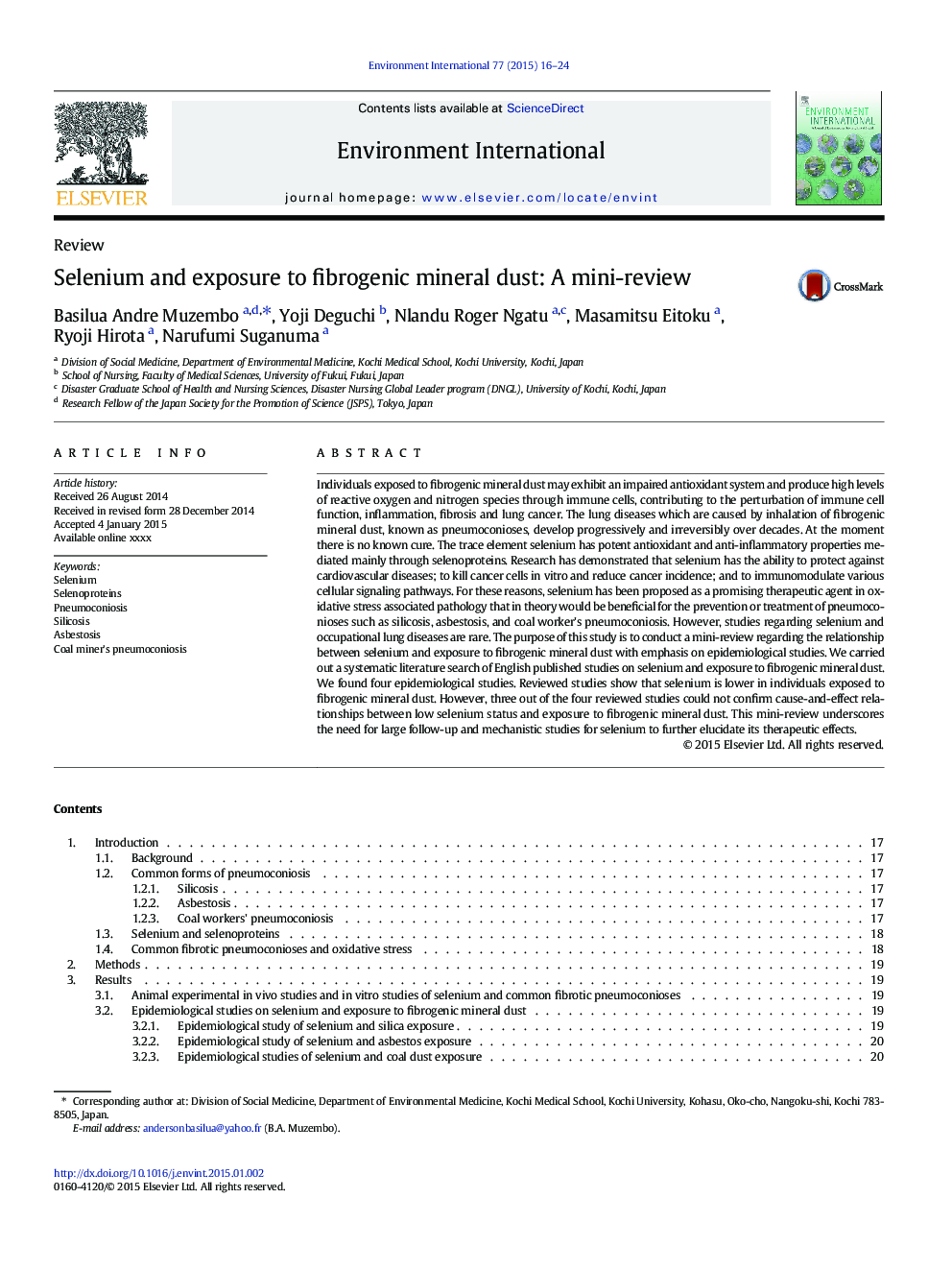 Selenium and exposure to fibrogenic mineral dust: A mini-review