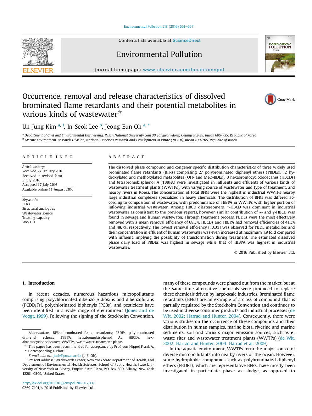 Occurrence, removal and release characteristics of dissolved brominated flame retardants and their potential metabolites in various kinds of wastewater