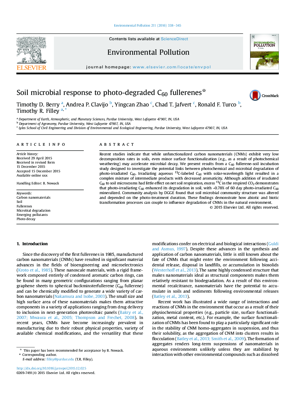 Soil microbial response to photo-degraded C60 fullerenes