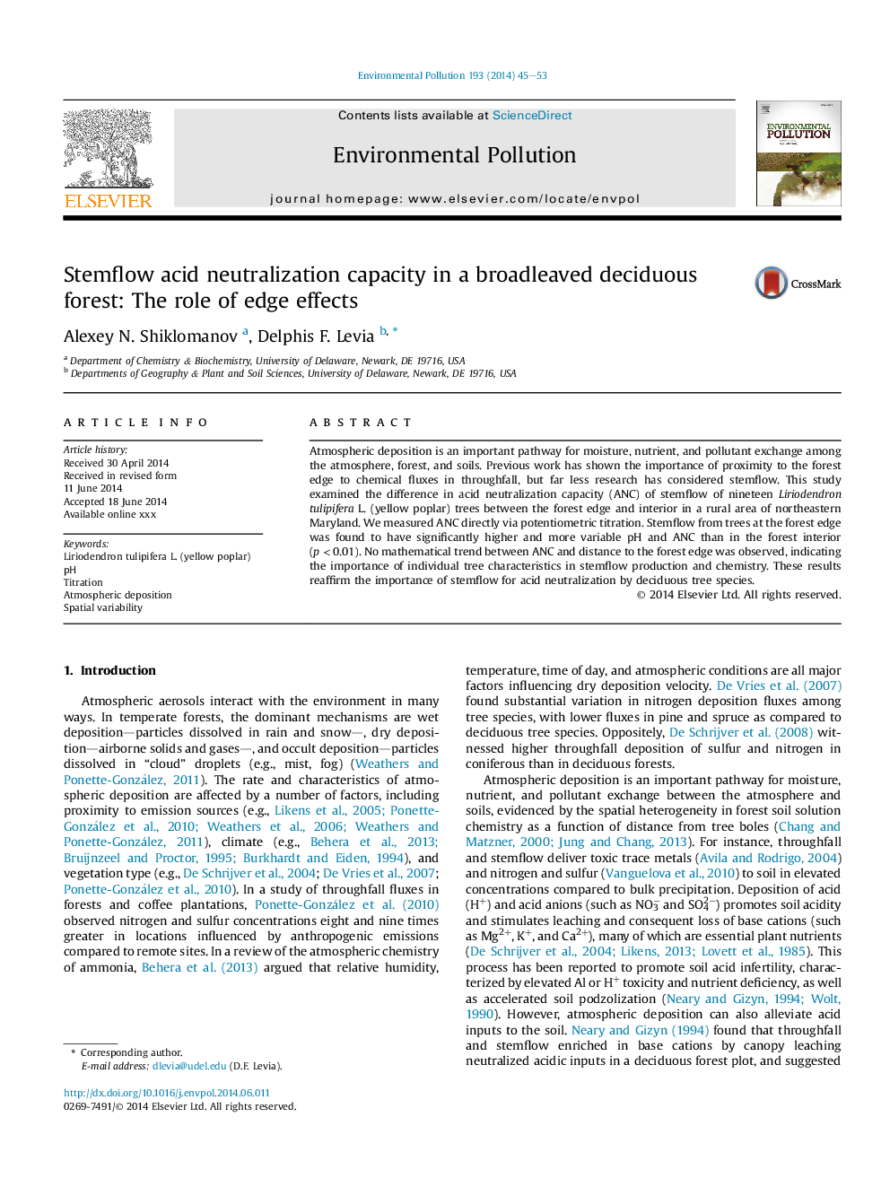 Stemflow acid neutralization capacity in a broadleaved deciduous forest: The role of edge effects