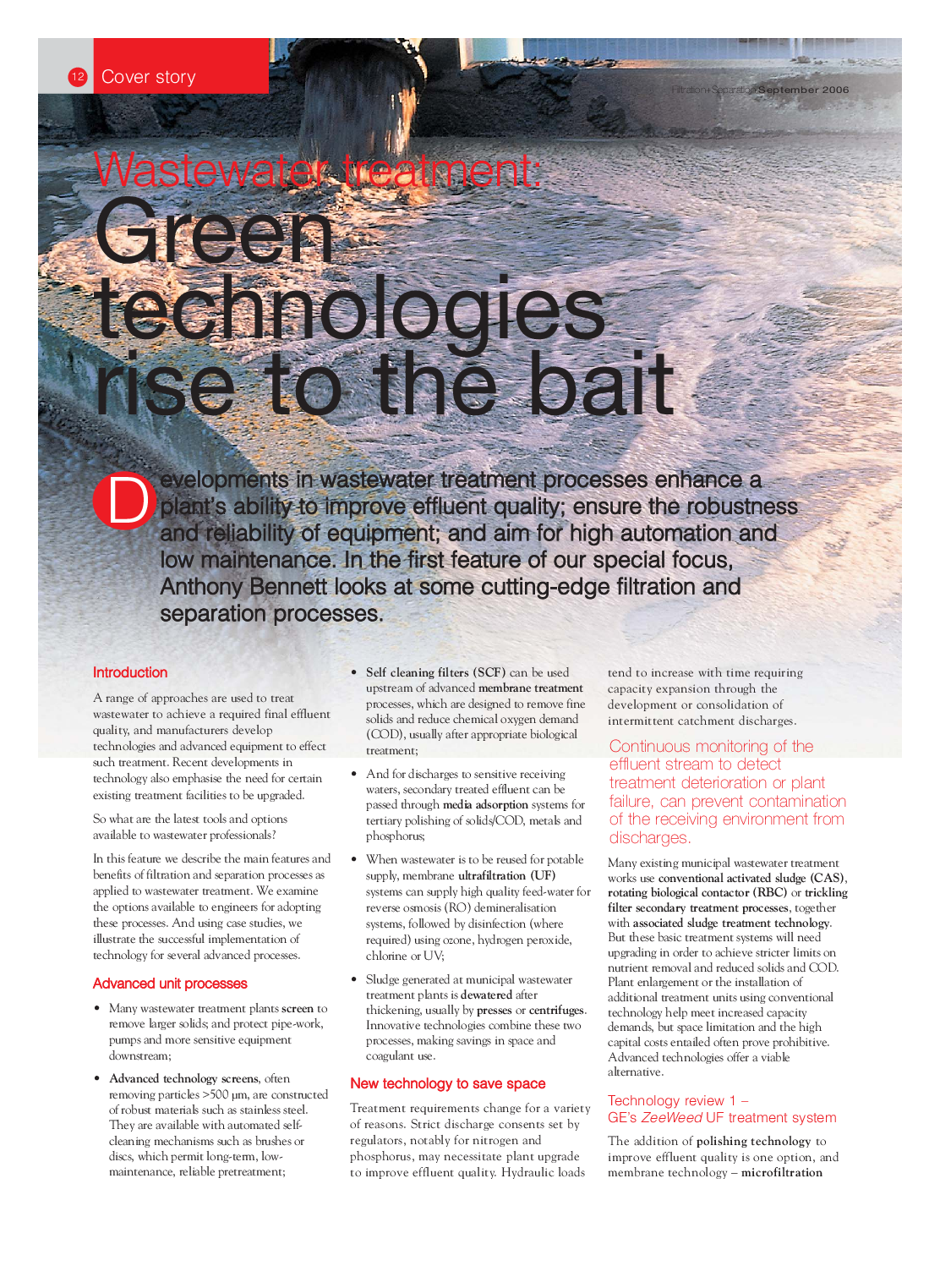 Wastewater treatment: Green technologies rise to the bait