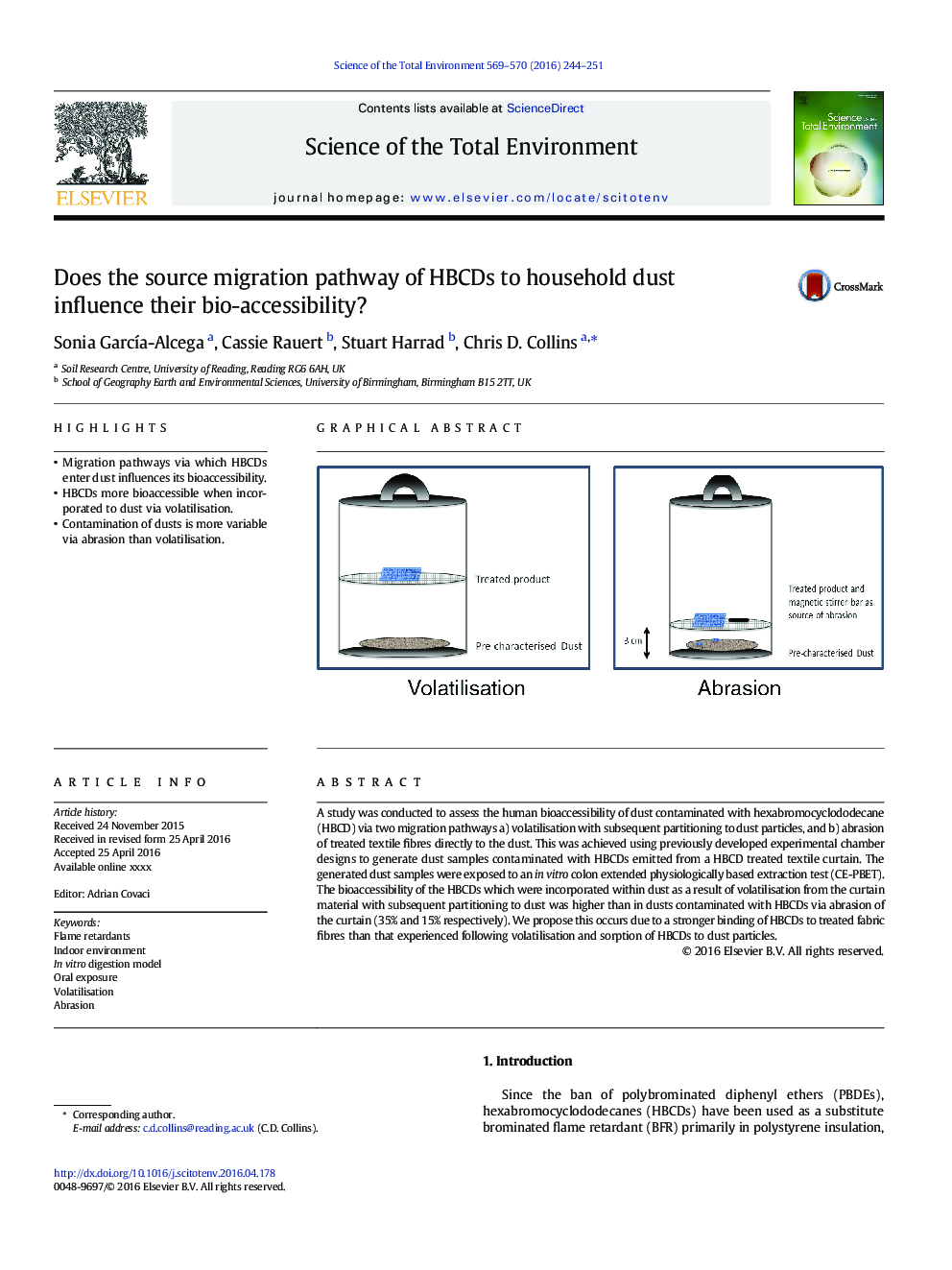 Does the source migration pathway of HBCDs to household dust influence their bio-accessibility?