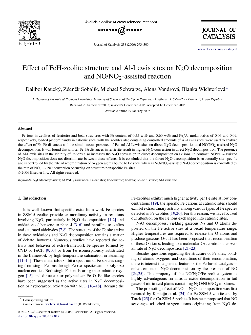 Effect of FeH-zeolite structure and Al-Lewis sites on N2O decomposition and NO/NO2-assisted reaction