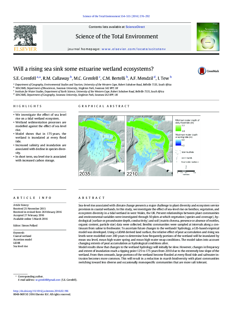 Will a rising sea sink some estuarine wetland ecosystems?