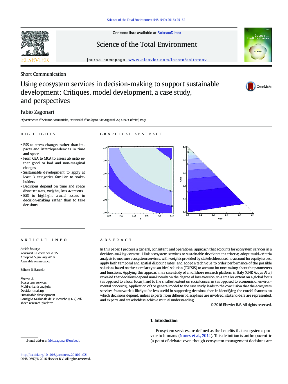 Using ecosystem services in decision-making to support sustainable development: Critiques, model development, a case study, and perspectives