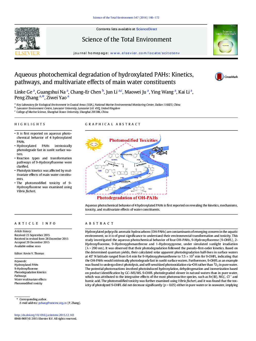 Aqueous photochemical degradation of hydroxylated PAHs: Kinetics, pathways, and multivariate effects of main water constituents