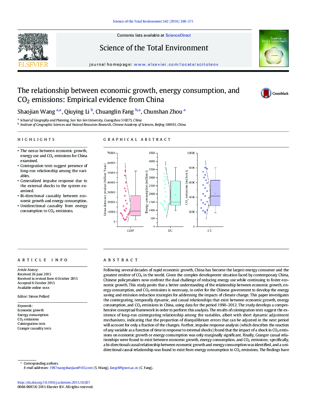 The relationship between economic growth, energy consumption, and CO2 emissions: Empirical evidence from China