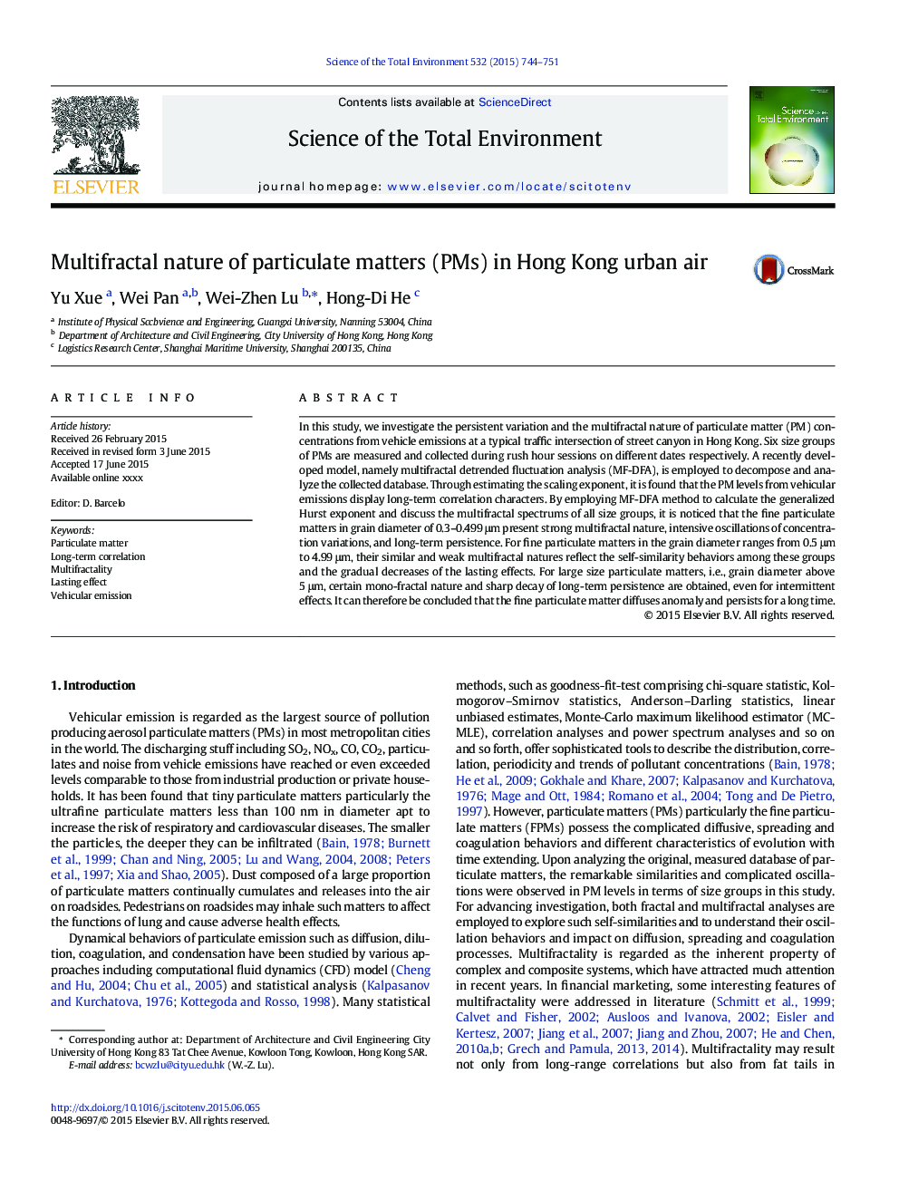 Multifractal nature of particulate matters (PMs) in Hong Kong urban air