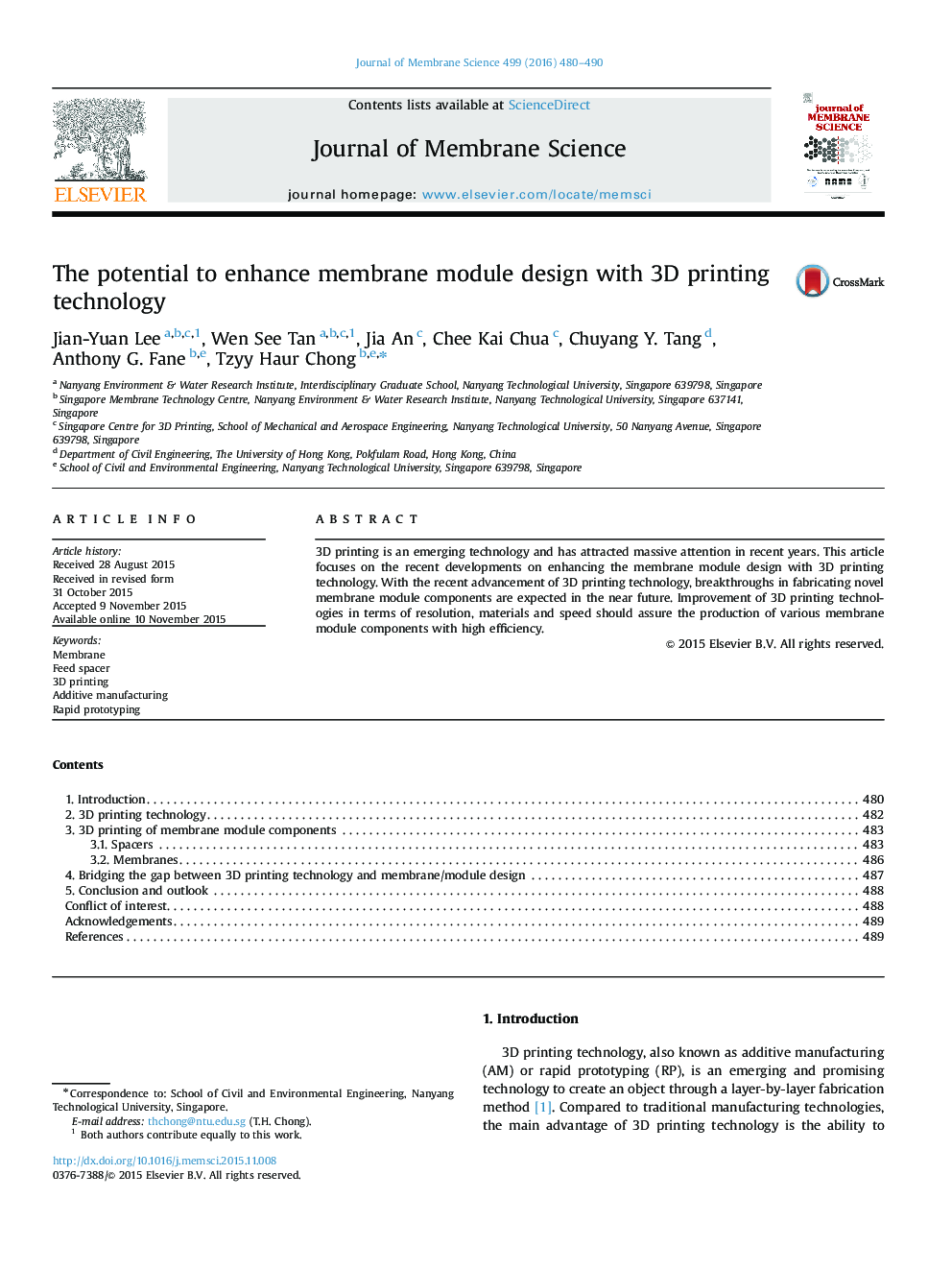 The potential to enhance membrane module design with 3D printing technology