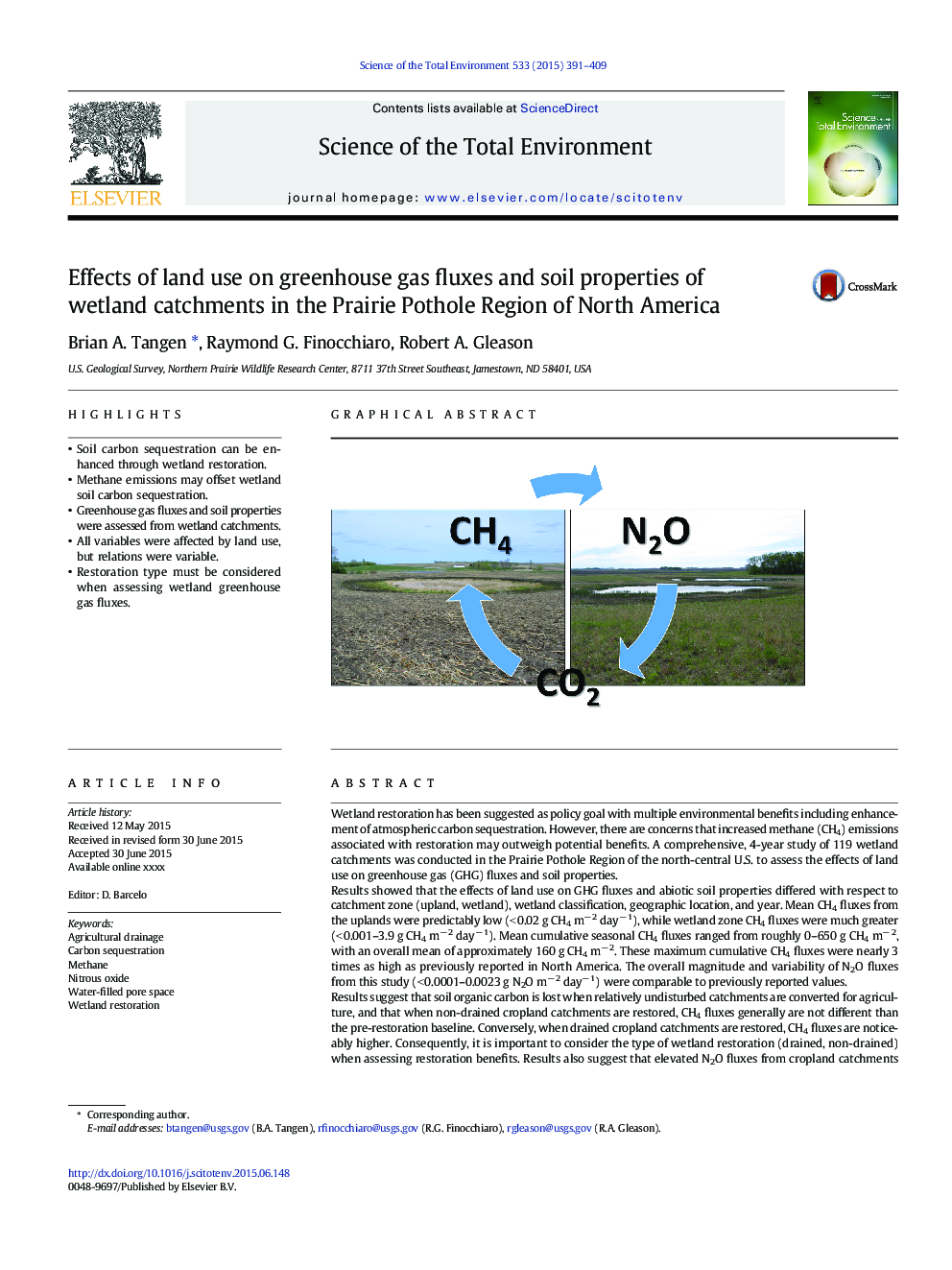 تأثیر استفاده از زمین در جابجایی گازهای گلخانه ای و ویژگی های خاک های حوزه تالاب در منطقه پترولیتی پریلی شمال امریکا 