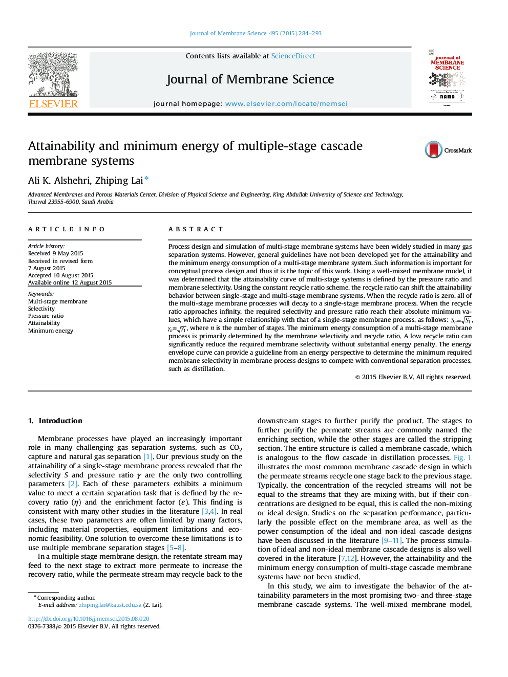 Attainability and minimum energy of multiple-stage cascade membrane systems