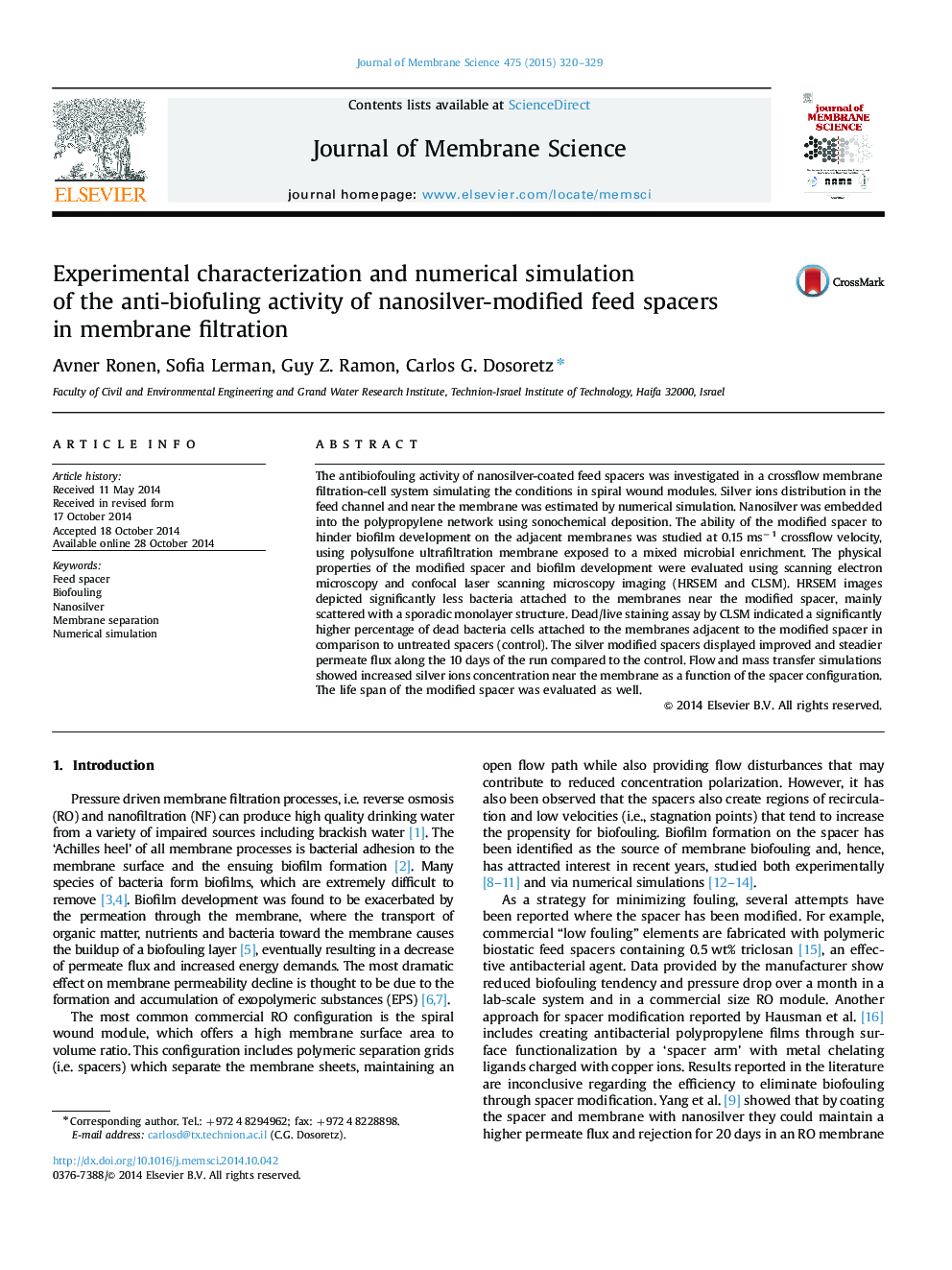 خصوصیات تجربی و شبیه سازی عددی فعال ضد بیوفیزیک فیدر تغذیه اصلاح شده با نانوذرات در فیلتراسیون غشاء 