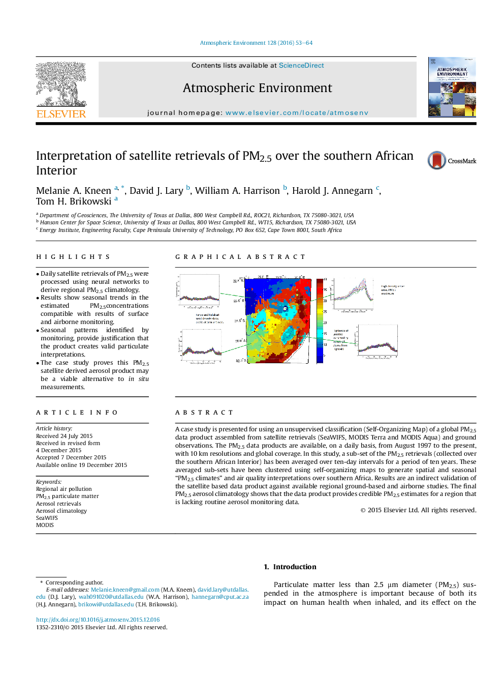 Interpretation of satellite retrievals of PM2.5 over the southern African Interior