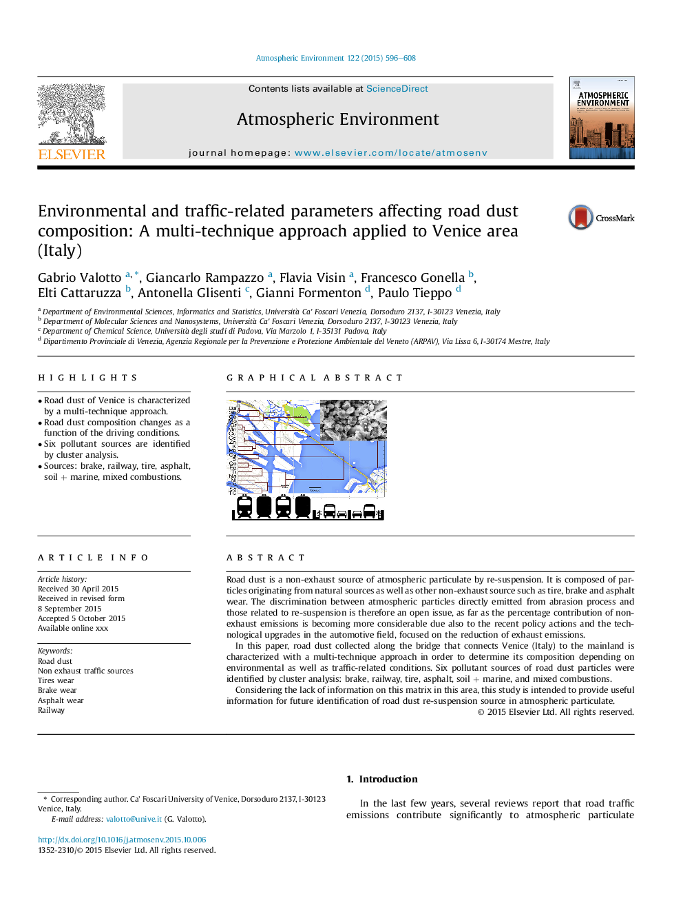 Environmental and traffic-related parameters affecting road dust composition: A multi-technique approach applied to Venice area (Italy)