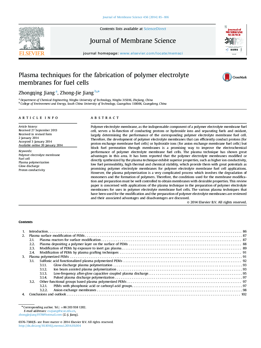 Plasma techniques for the fabrication of polymer electrolyte membranes for fuel cells