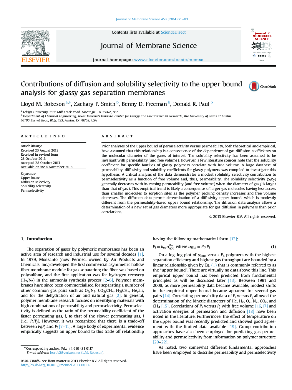 مقالات انتشار و انتخاب پذیری حلال به تجزیه و تحلیل بالایی بالا برای غشاهای جداسازی گاز شیشه ای 