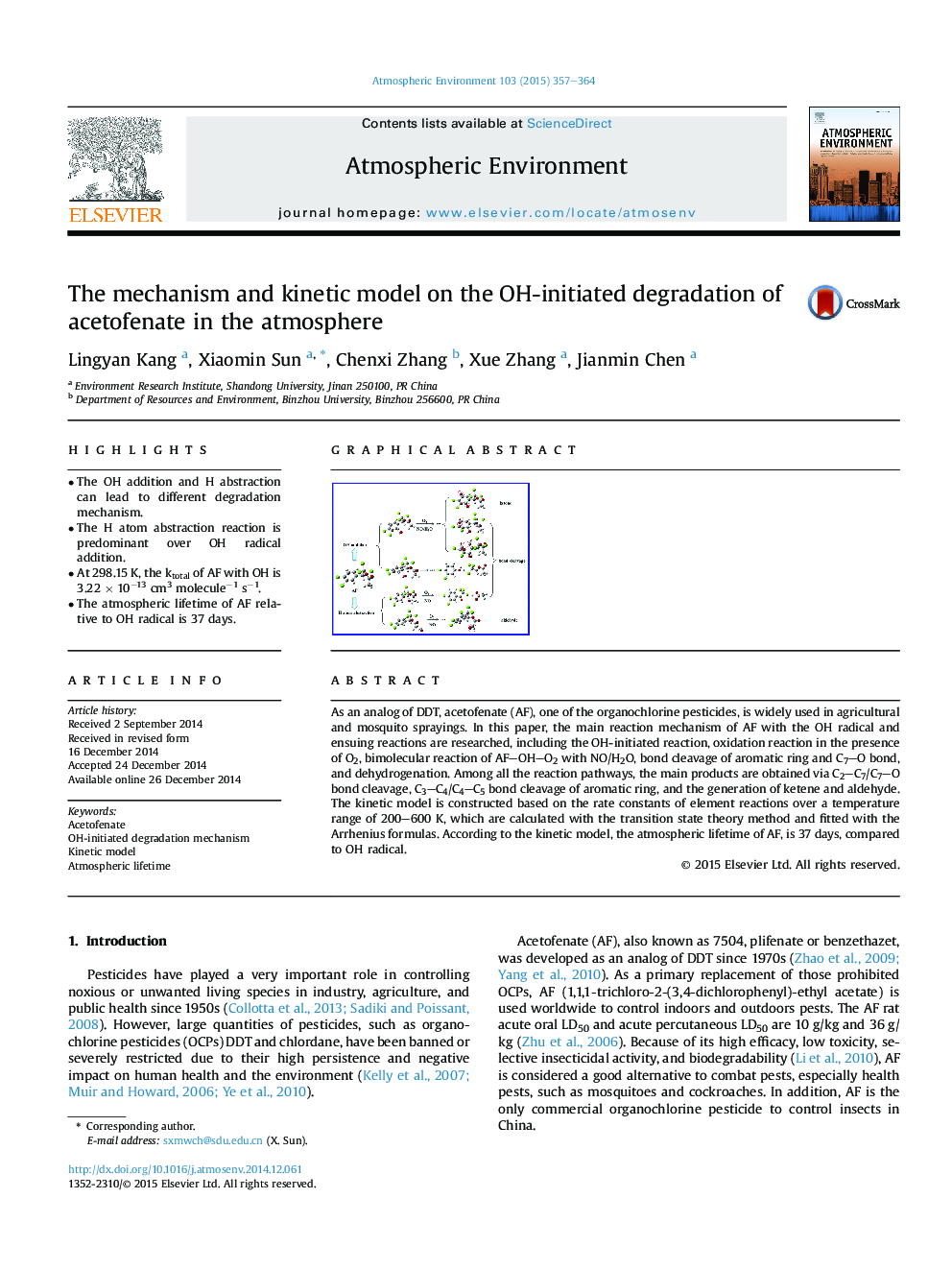 The mechanism and kinetic model on the OH-initiated degradation of acetofenate in the atmosphere