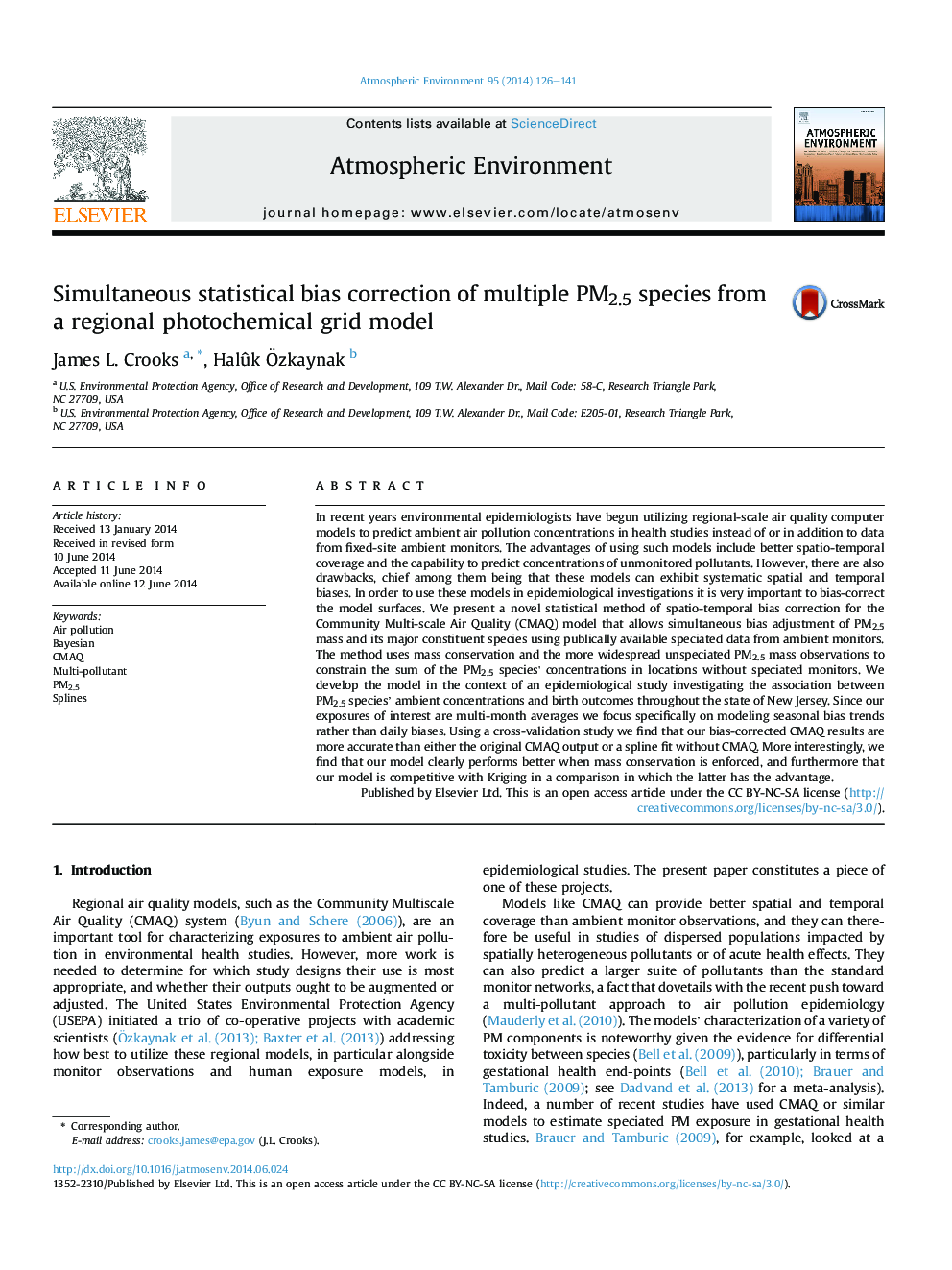 Simultaneous statistical bias correction of multiple PM2.5 species from a regional photochemical grid model