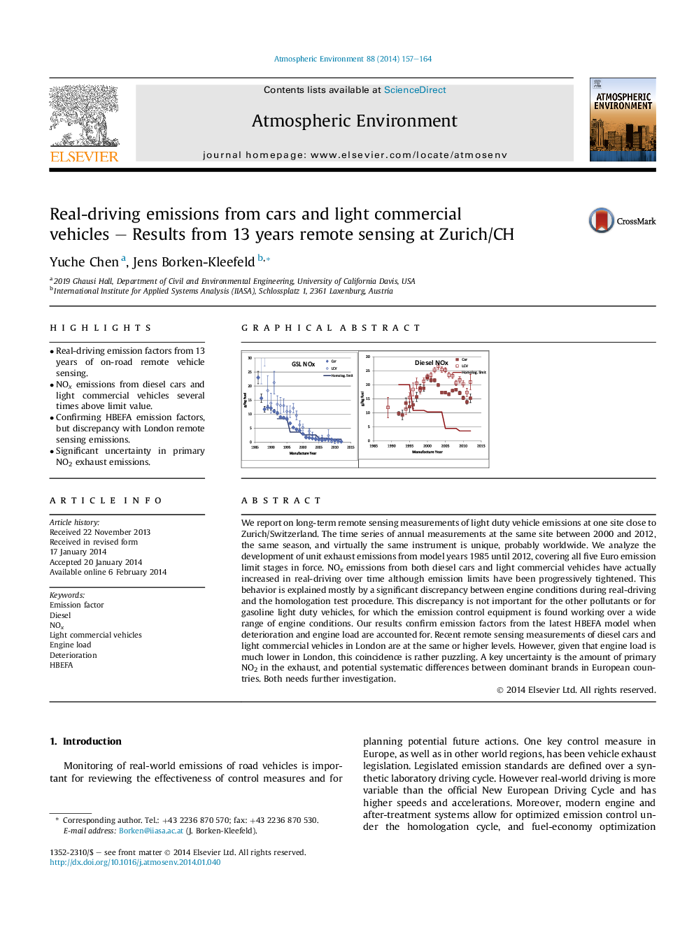 Real-driving emissions from cars and light commercial vehicles - Results from 13 years remote sensing at Zurich/CH