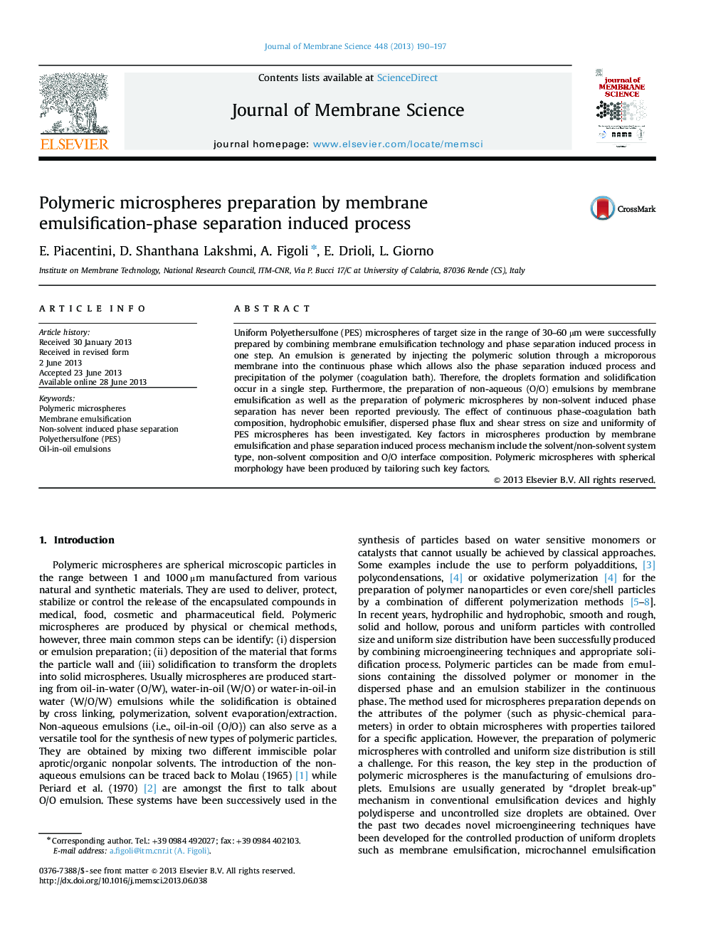 Polymeric microspheres preparation by membrane emulsification-phase separation induced process