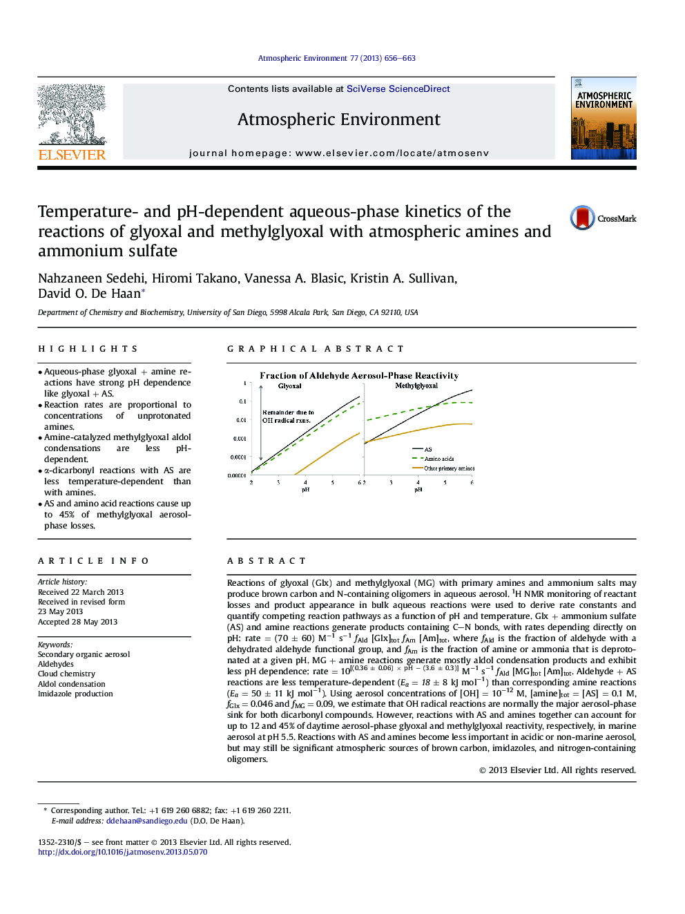 Temperature- and pH-dependent aqueous-phase kinetics of the reactions of glyoxal and methylglyoxal with atmospheric amines and ammonium sulfate