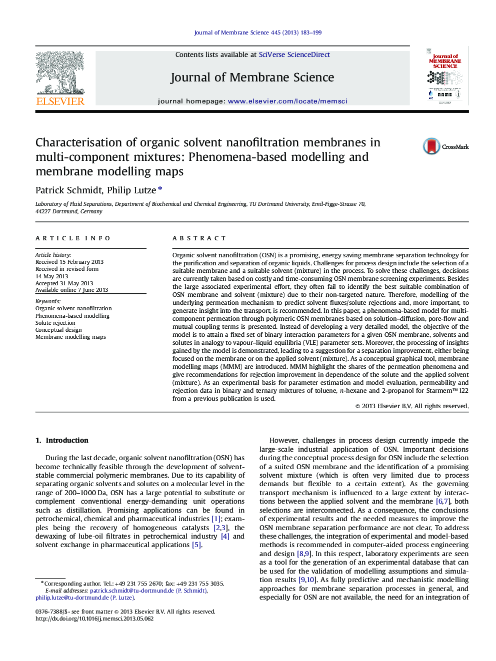 Characterisation of organic solvent nanofiltration membranes in multi-component mixtures: Phenomena-based modelling and membrane modelling maps