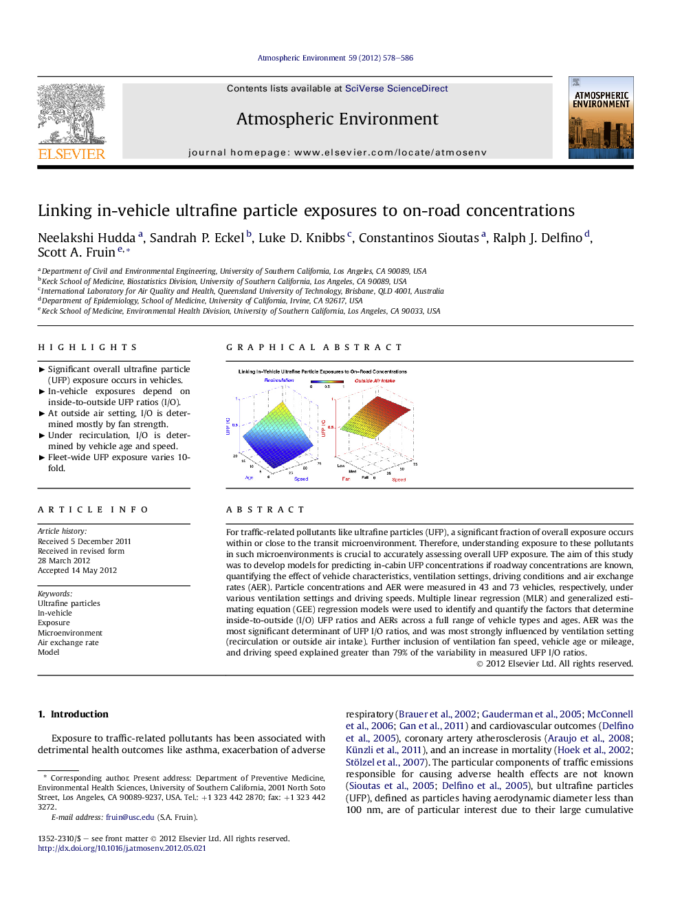 Linking in-vehicle ultrafine particle exposures to on-road concentrations