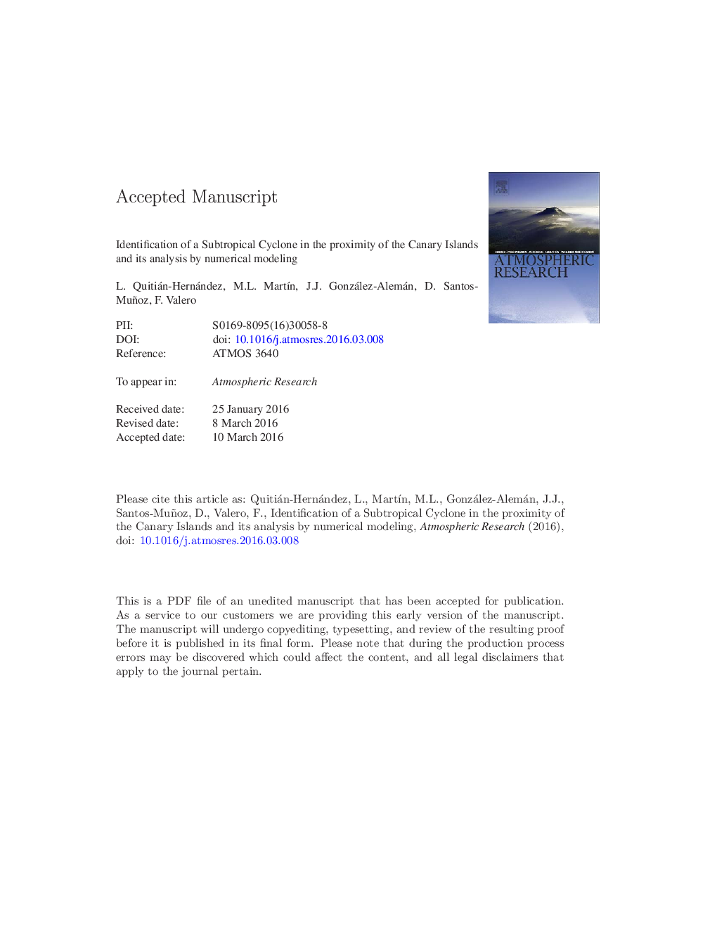 شناسایی یک سیکلت نیمروپیکی در نزدیکی جزایر قناری و تجزیه و تحلیل آن با استفاده از مدل سازی عددی 